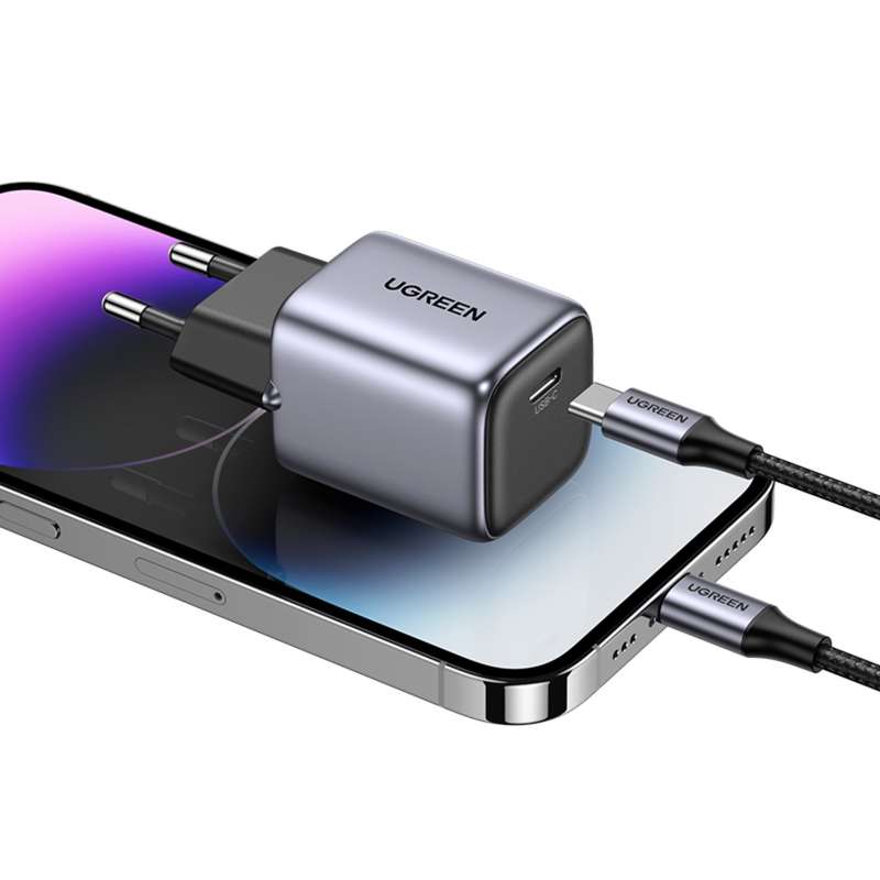 UGREEN 20W GaN Charger - 1 Port Fast Charger - Black