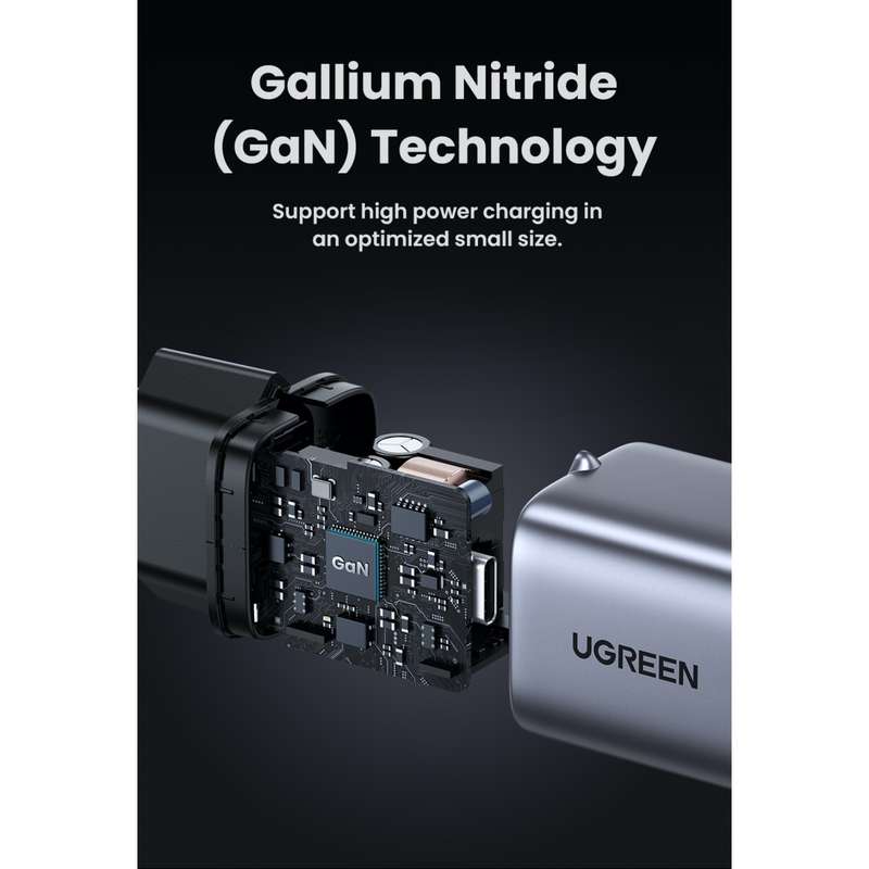UGREEN 30W GaN Charger - 1 Port Fast Charger - Black
