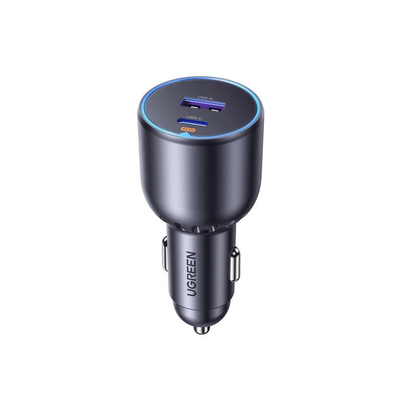 UGREEN 63W Car Charger - 2 Port Fast Charge - Grey