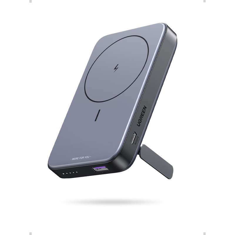 UGREEN Wireless PD Power Bank 10000mAh With Kickstand - 20W Magnetic - Grey