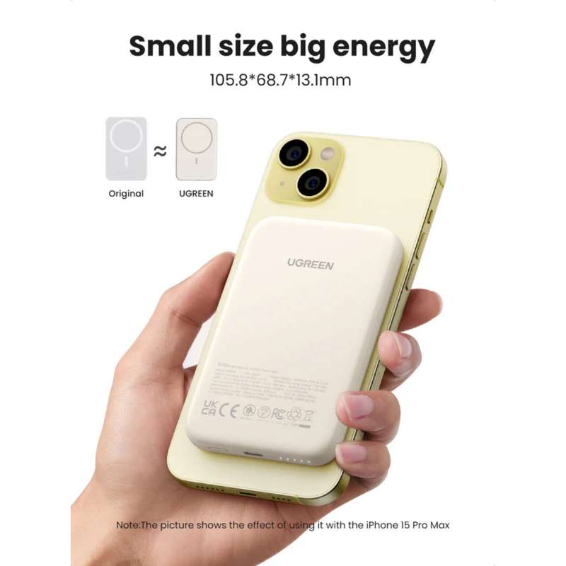 UGREEN Wireless Power Bank 5000mAh - 15W Magnetic - White