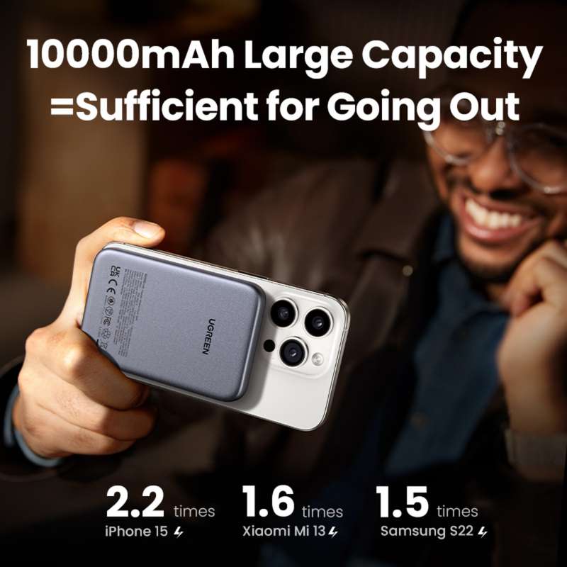 UGREEN Wireless Power Bank 10000mAh - Nexode 20W Magnetic - Grey