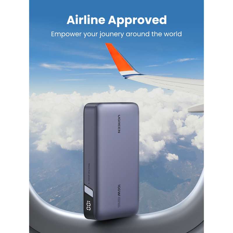 UGREEN Power Bank 20000mAh - 100W PD Charger - Grey