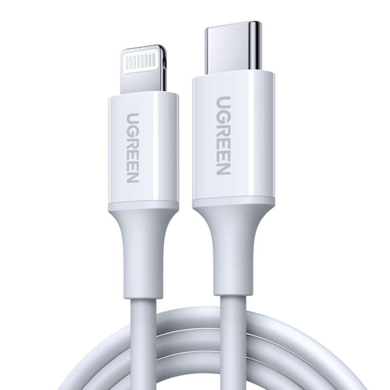 White UGREEN Type C To Lightning PD 2M Cable