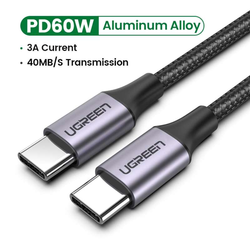 UGREEN 60W Type C To Type C Cable - 1m Black