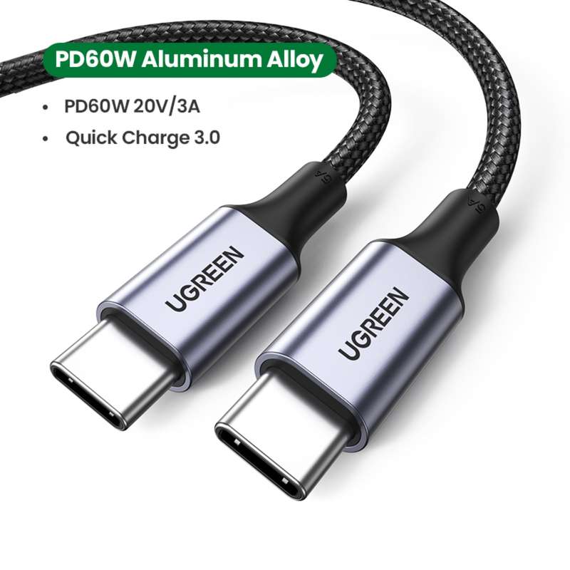 UGREEN 60W Type C To Type C Cable - 1m Black