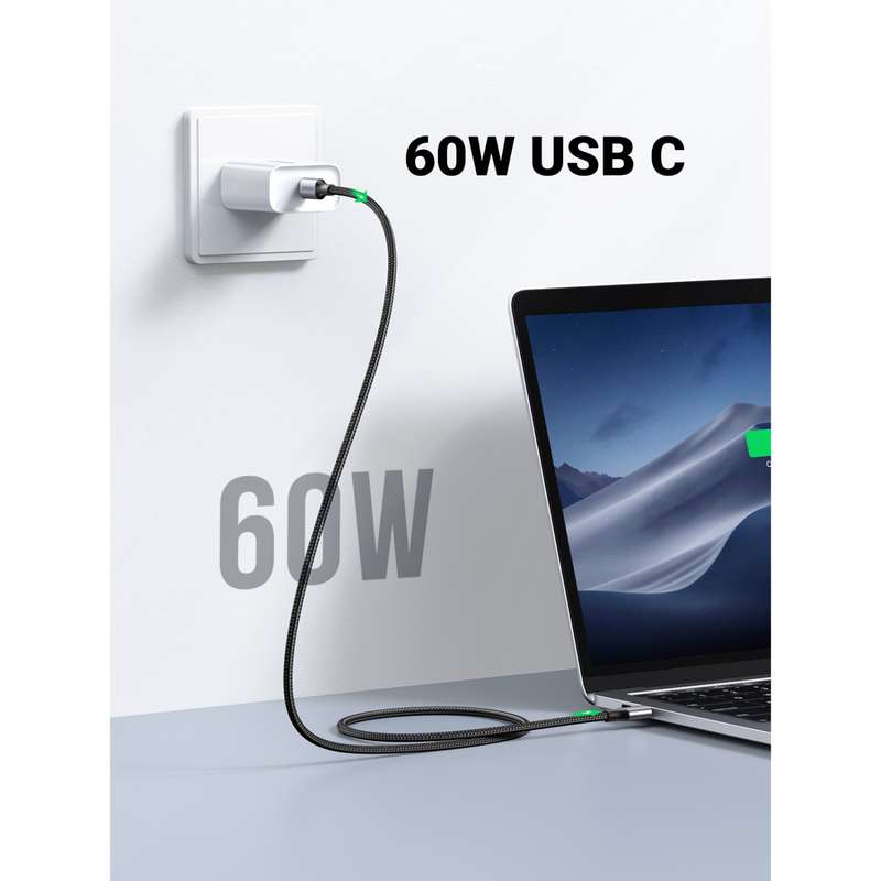 UGREEN 60W Type C To Type C Cable - 2m Black