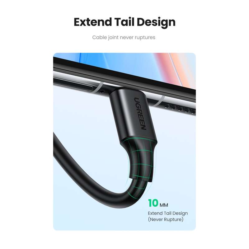 UGREEN 18W USB To Type C Cable - 1m Black