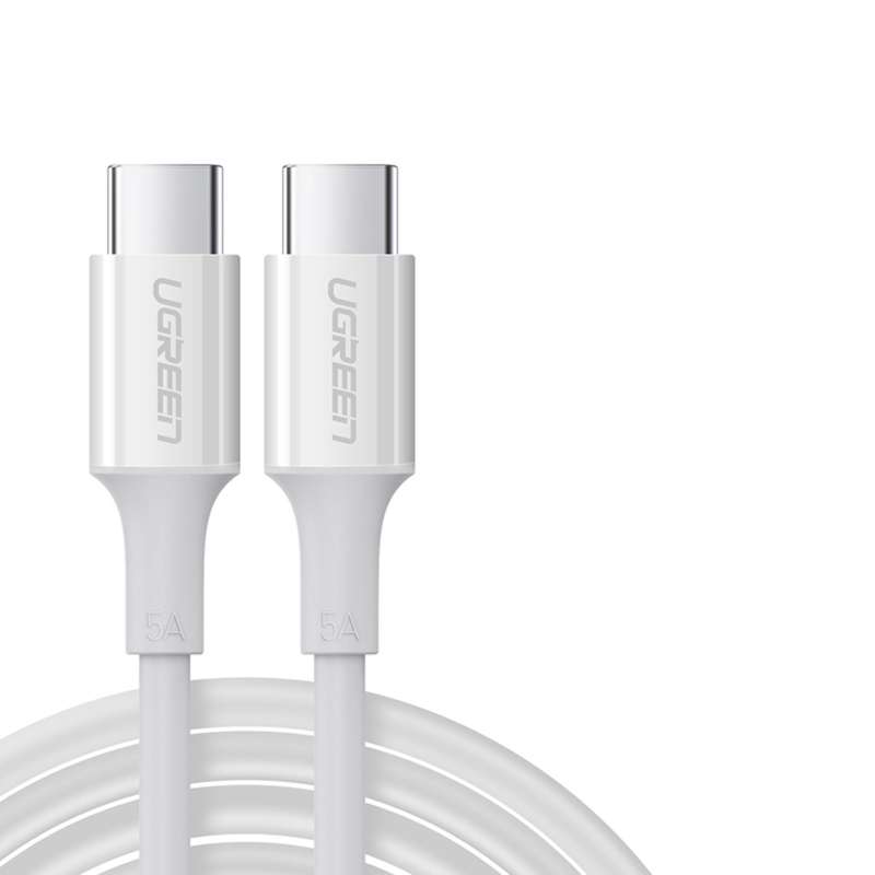 White UGREEN 100W Type-C To Type-C PD Fast Charge 2M Cable