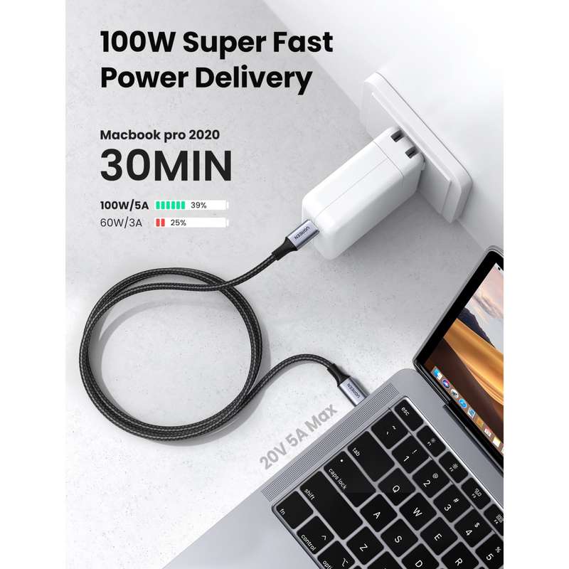 UGREEN 100W Type C To Type C Cable - 1 Metre