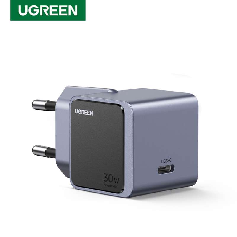 UGREEN Nexode 30W PD Wall Charger - 1 Port GaN Charger - Grey & Black