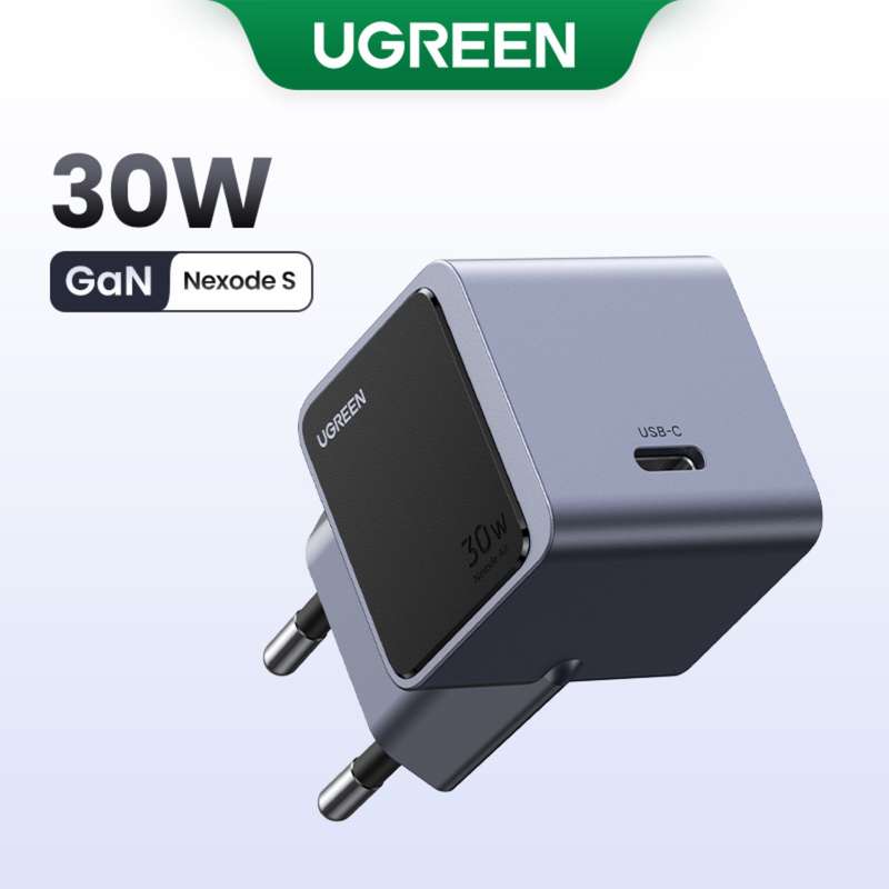UGREEN Nexode 30W PD Wall Charger - 1 Port GaN Charger - Grey & Black