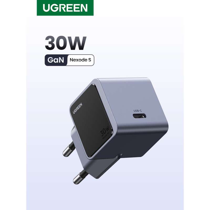 UGREEN Nexode 30W PD Wall Charger - 1 Port GaN Charger - Grey & Black