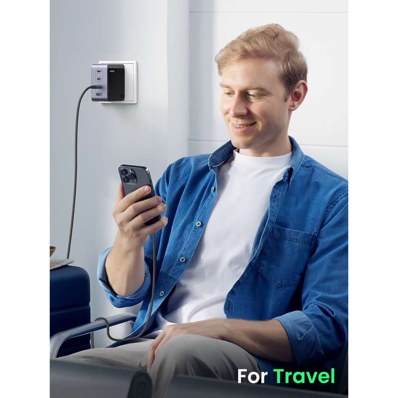 UGREEN Nexode 100W Wall Charger - 4 Port Fast Charger - Grey & Black