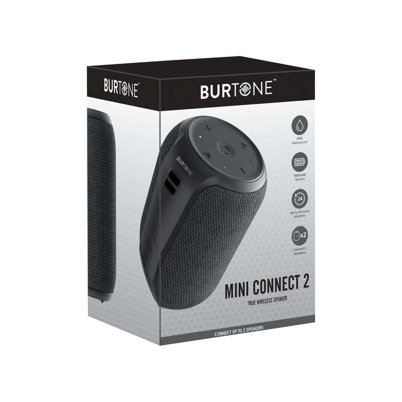 Burtone Mini Connect 2 Portable Bluetooth Speaker  Black