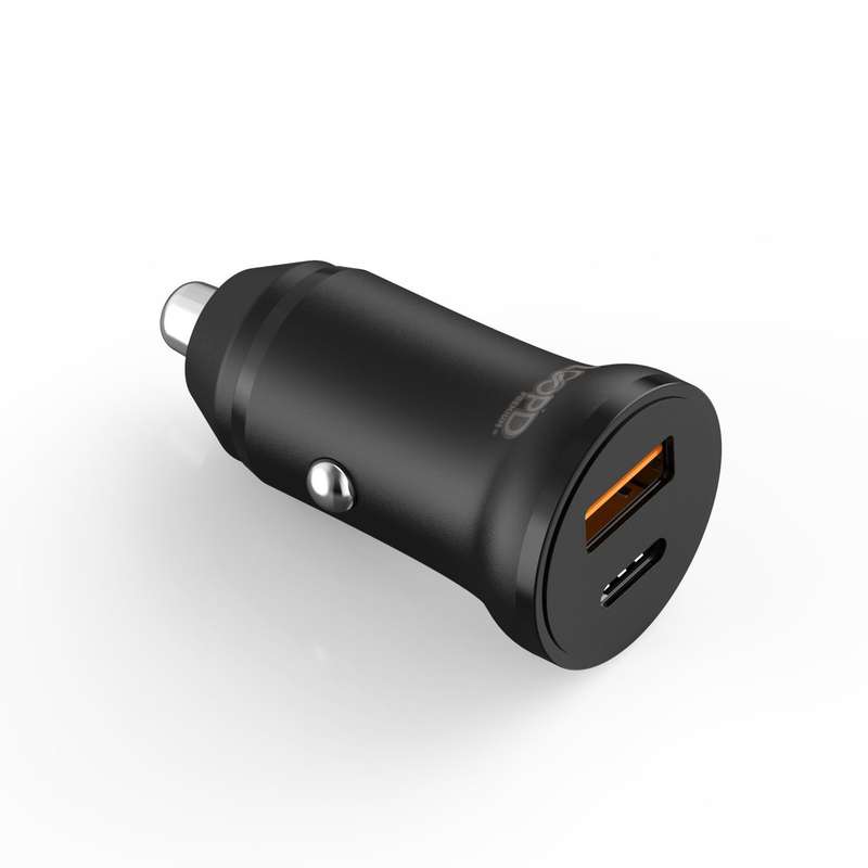 Loopd 20W Cigarette Charger - 2 Port Fast Charge - Black