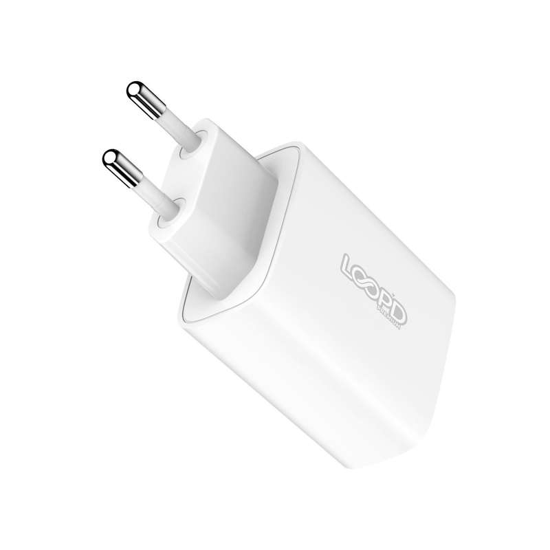Loopd 20W Wall Charger - 1 Port Fast Charging Adapter - White