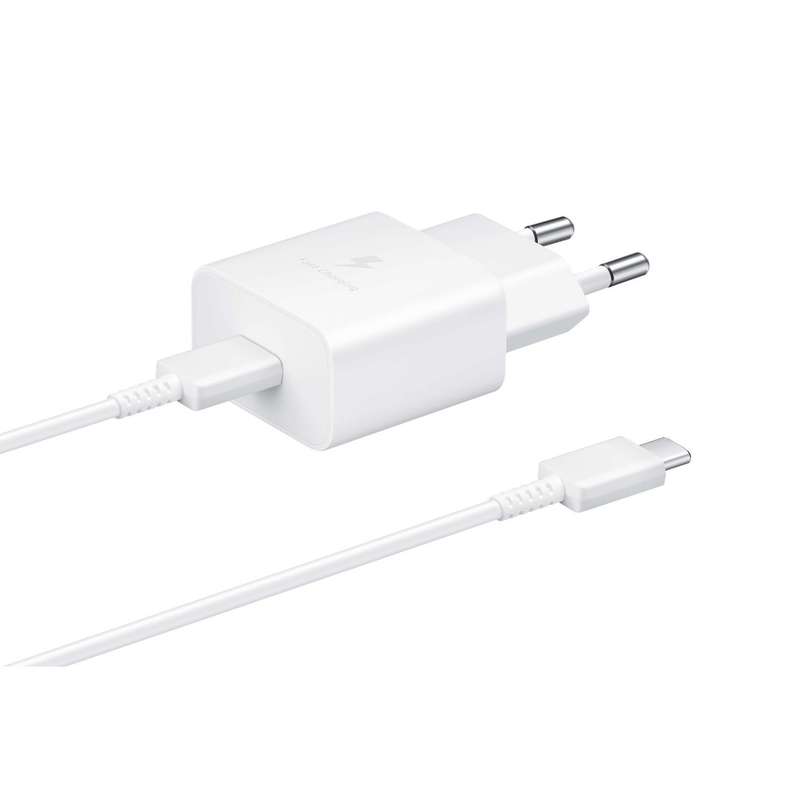 Samsung 15W Wall Charger with USB C to Type C cable - 1 Port White
