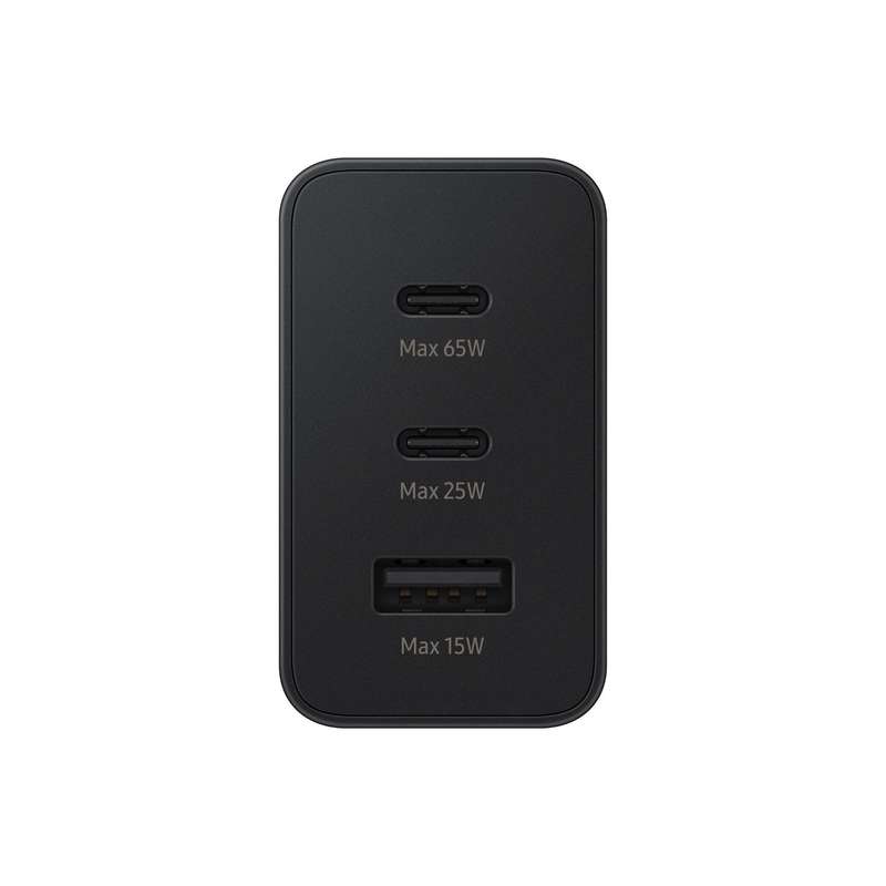 Samsung 65W Wall Charger - 3 Port Fast Charger - Black