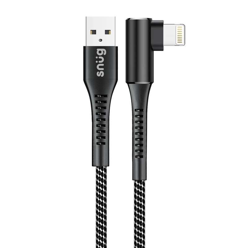 Snug 12W USB A to Lightning Cable - 1.2m Black
