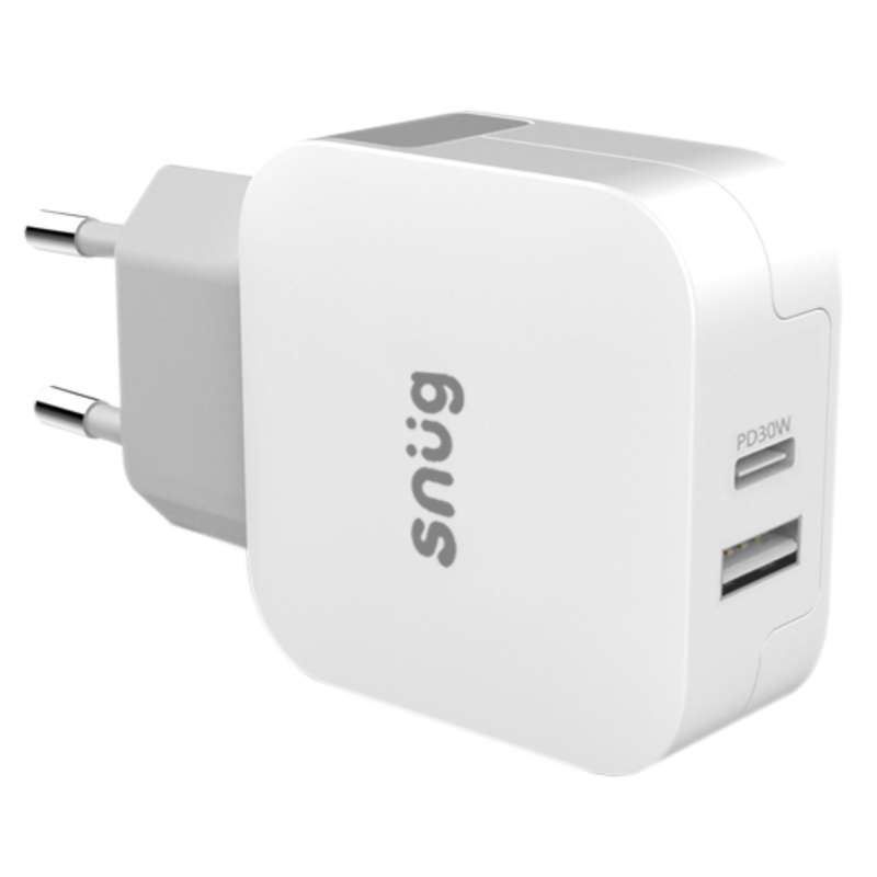 Snug 30W Wall Charger - 3 Port Fast Charging Adapter - White