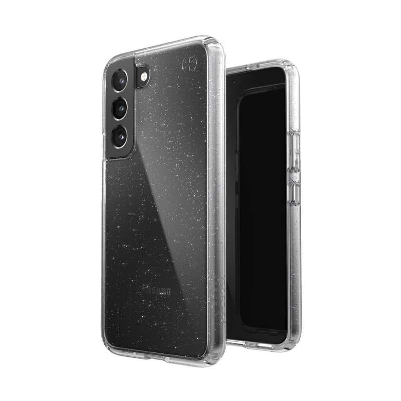 Samsung Galaxy S22 5G Case - Speck Presidio Perfect Clear Glitter Cover - Clear Glitter