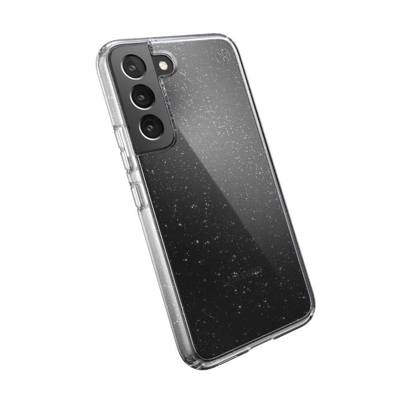 Samsung Galaxy S22 5G Case - Speck Presidio Perfect Clear Glitter Cover - Clear Glitter