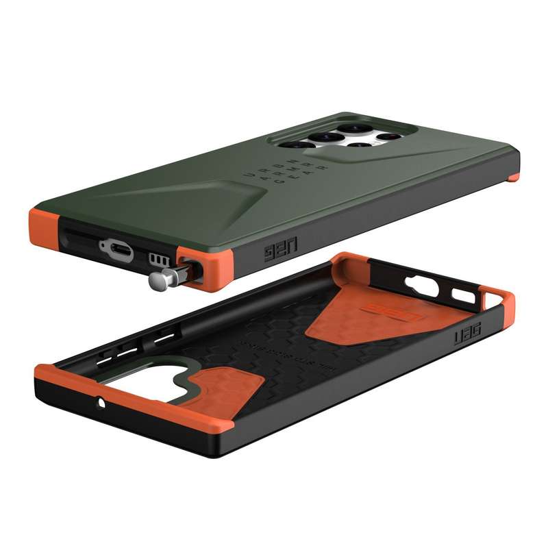 Samsung Galaxy S22 Ultra 5G UAG Civilian Cell Phone Cover Olive