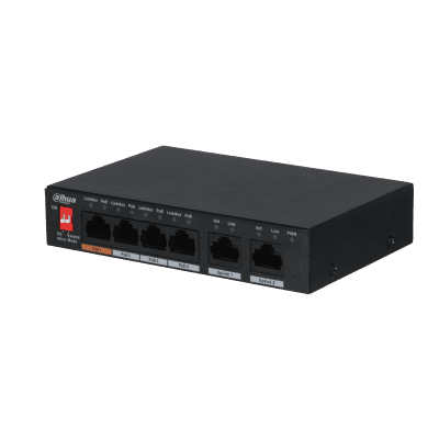Dahua 6-Port  Unmanaged Desktop Switch with 4 PoE Ports 10/100Mbps