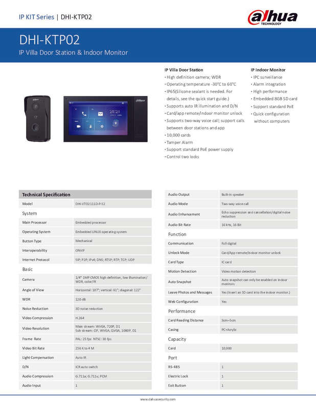 Dahua DHI-KTP02 IP Villa Door Station