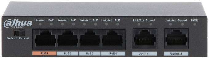 Dahua 6-Port  Unmanaged Desktop Switch with 4 PoE Ports 10/100Mbps