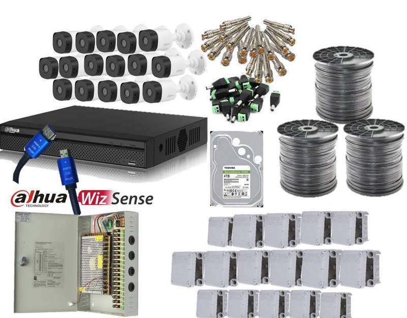 Dahua 1080P  ColorVu 16 Channel CCTV Kit With 2MP Full Color Bullet Cameras &amp; 4TB HDD Bundle