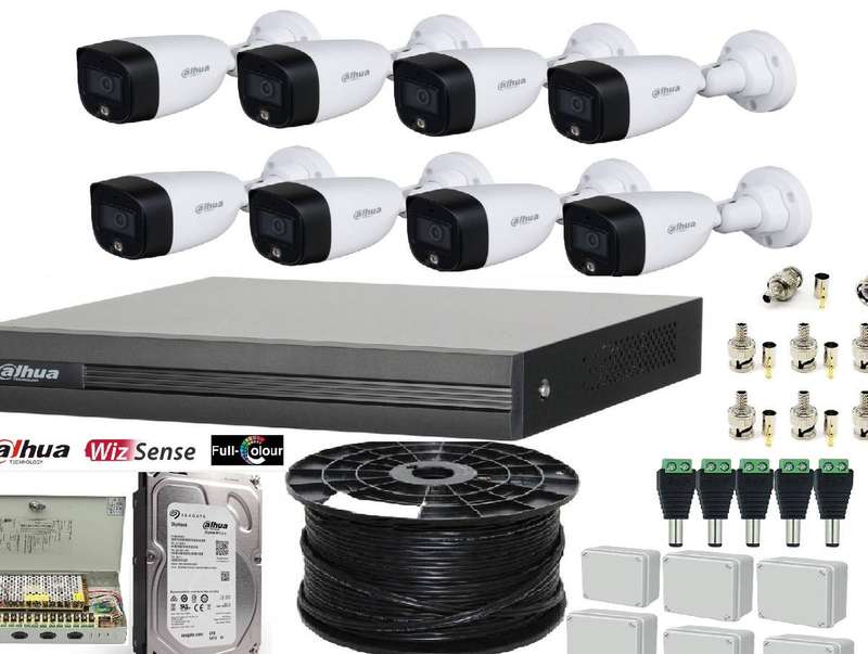 Dahua 1080P  ColorVu 8 Channel CCTV Kit With 2MP Full Color Bullet Cameras &amp; 1TB HDD Bundle