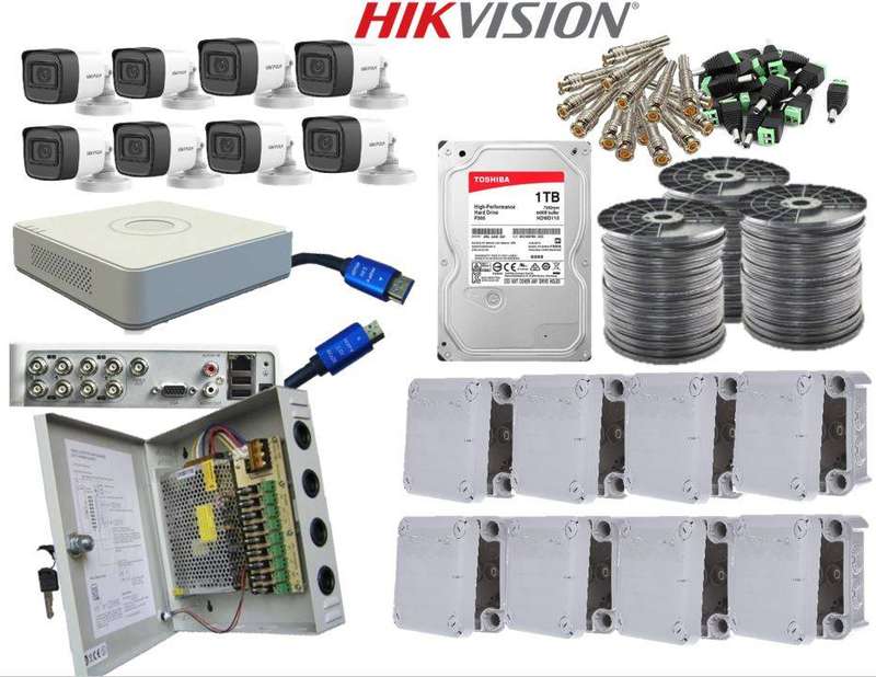 Hikvision 1080P 8 Channel CCTV Kit With 2MP Bullet Cameras &amp; 1TB HDD Bundle