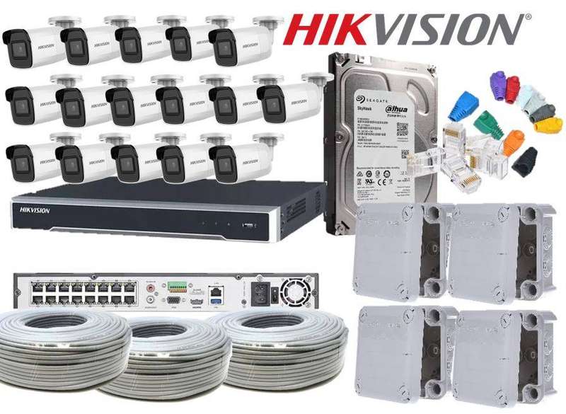 Hikvision 16 channel with 2mp NVR bullet 4TB HDD Bundle IP Camera system