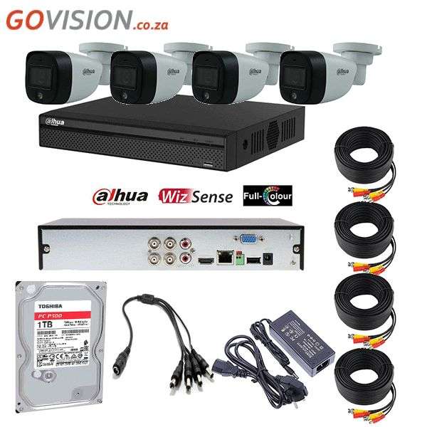 Dahua 1080P Full-Color 4 Channel DIY CCTV Kit With 2MP Bullet Cameras &amp; 1TB HDD Bundle