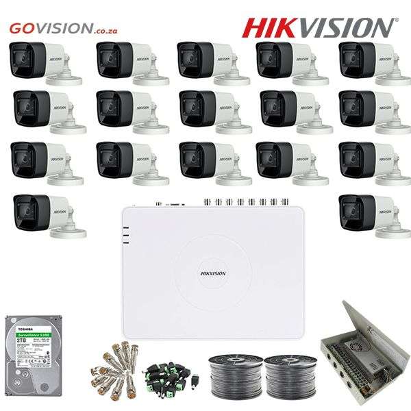 Hikvision 1080P 16 Channel DIY CCTV Kit With 2MP IR Bullet Cameras &amp; 2TB HDD Bundle