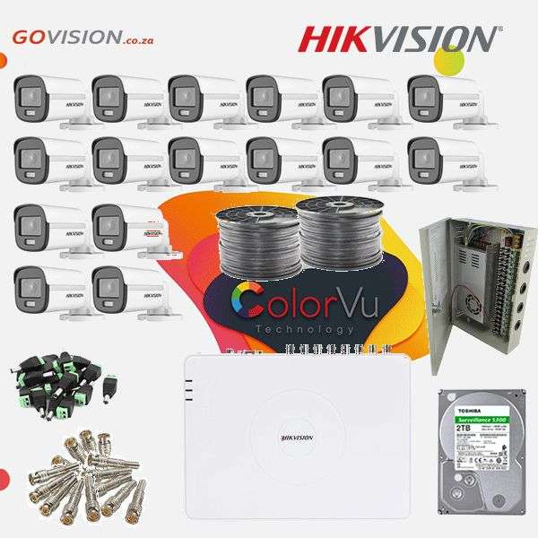 Hikvision 1080P 16 Channel DIY CCTV Kit With 2MP ColorVu Bullet Cameras &amp; 2TB HDD Bundle