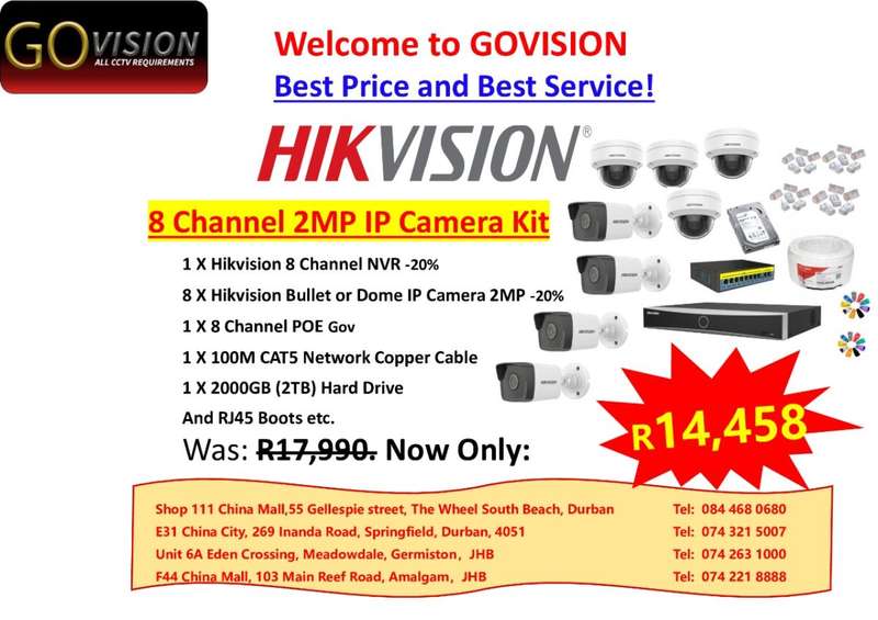 HIKVISION 8 CHANNEL 2MP IP CAMERA KIT