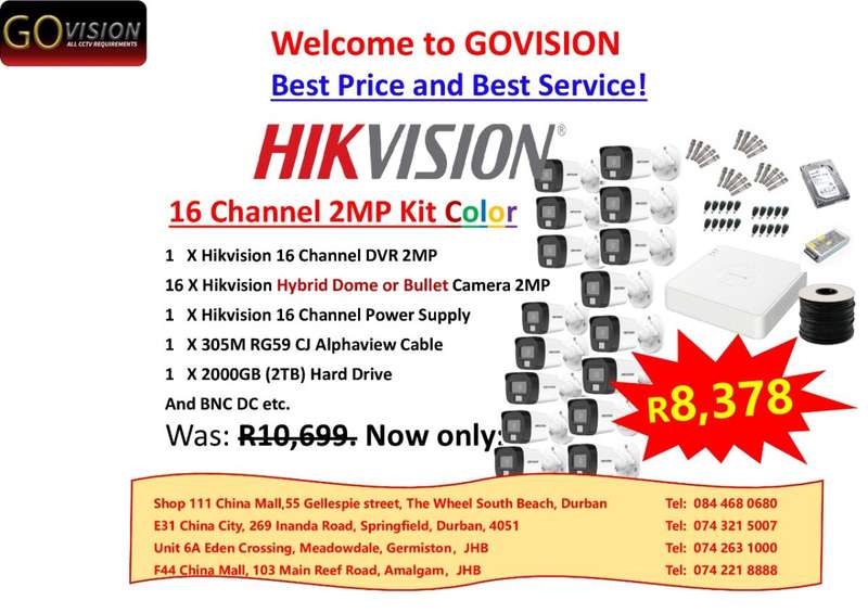 HIKVISION 16 CHANNEL 2MP KIT COLOR