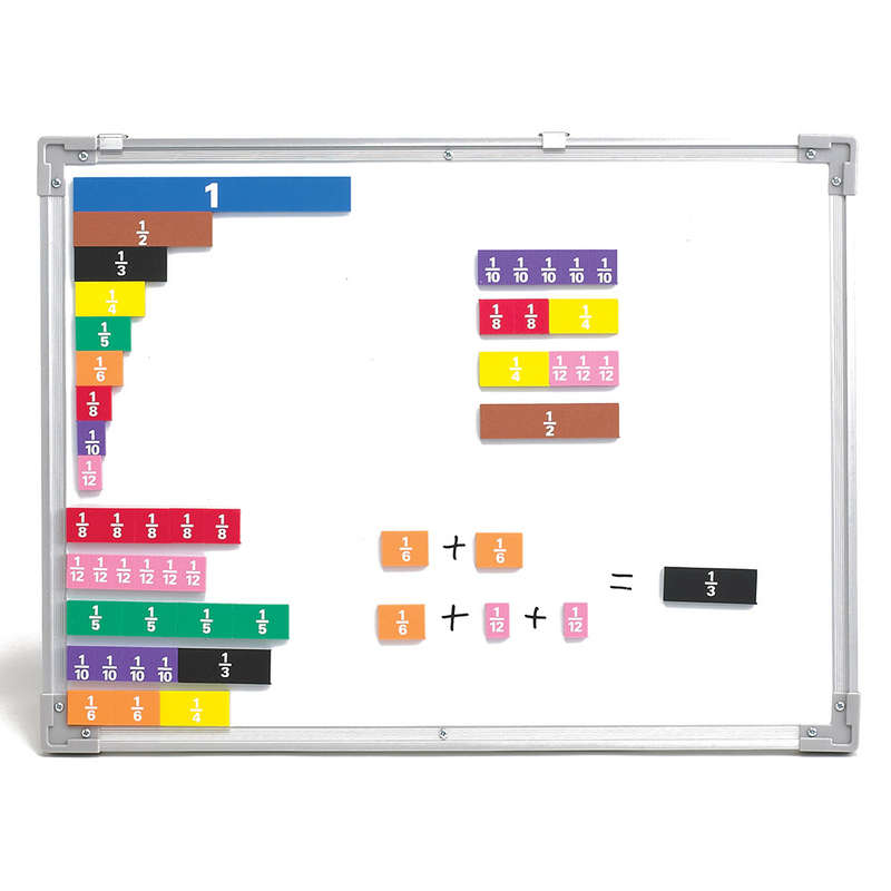 EDX Education - Fraction Tiles - Printed 1 to 12ths - Demo - Magnetic & Foam - 51pcs