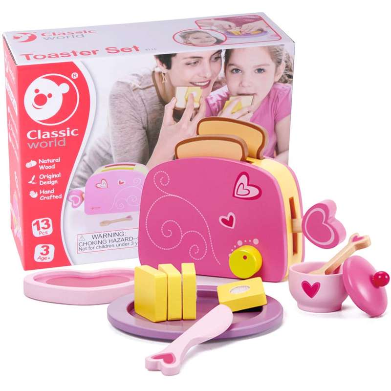 Classic World - Pretend & Play - Toaster Toy Set - 13pcs