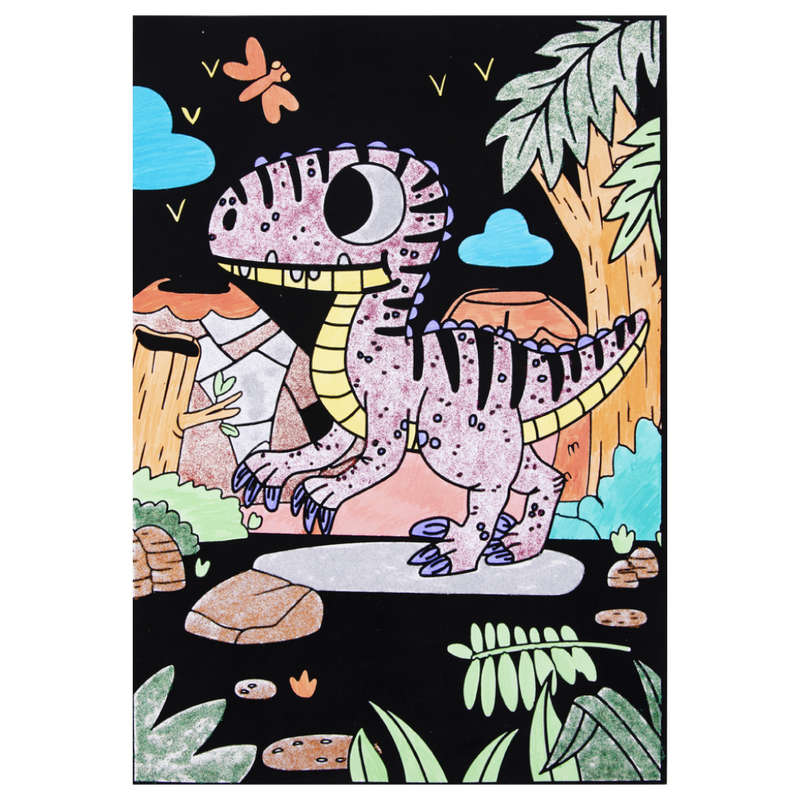 TookyToy - Velvet Colouring Kit - Dinosaur