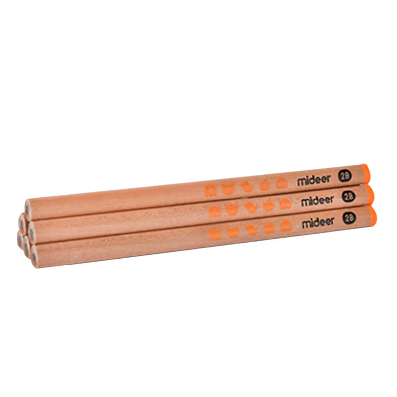 Mideer - Thick Triangular 2B Pencils- 6 Pieces