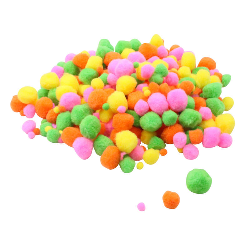 Anthony Peters - 1-3cm Acrylic Neon Pom Poms (Assorted Colours): 300 Pieces