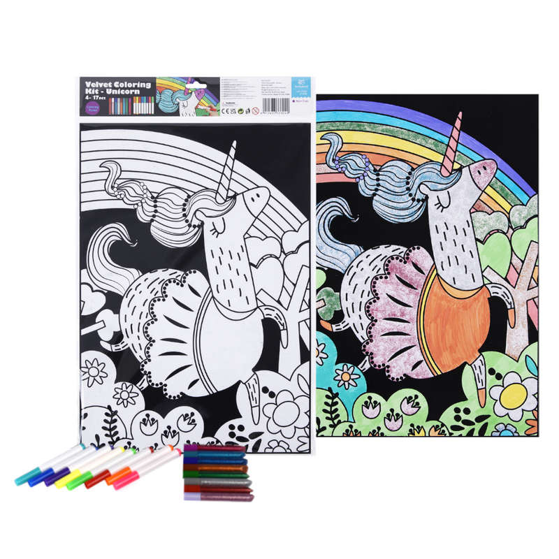 TookyToy - Velvet Colouring Kit - Unicorn