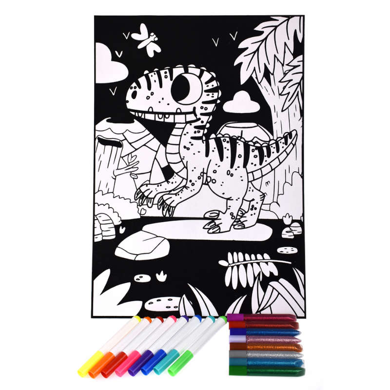 TookyToy - Velvet Colouring Kit - Dinosaur