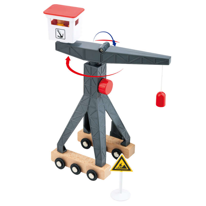 TookyToy - Wooden Train Set - Constructin Yard
