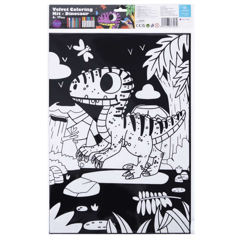 TookyToy - Velvet Colouring Kit - Dinosaur