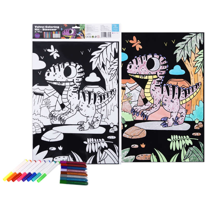 TookyToy - Velvet Colouring Kit - Dinosaur